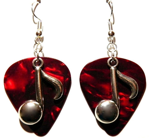 Handmade Guitar Pick Earrings | Music Note