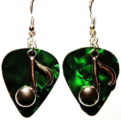 Handmade Guitar Pick Earrings | Music Note