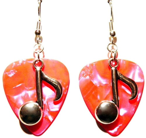 Handmade Guitar Pick Earrings | Music Note