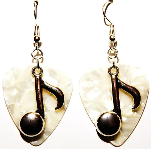 Handmade Guitar Pick Earrings | Music Note