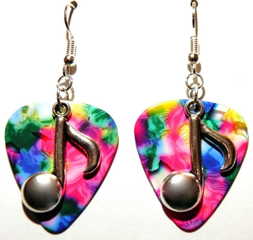 Handmade Guitar Pick Earrings | Music Note